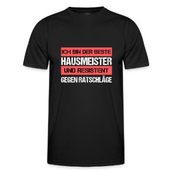 Concierge résistant - T-shirt sport Homme - noir - Devant - AI Model Male 178 dark (178cm)