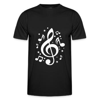 Musical Notes Clef Music - Men's Functional T-Shirt - black - Front - AI Model Male 178 dark (178cm)