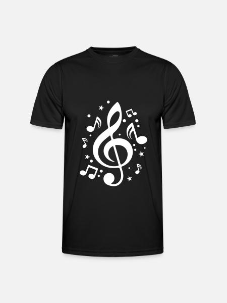 Musical Notes Clef Music - Men's Functional T-Shirt - black