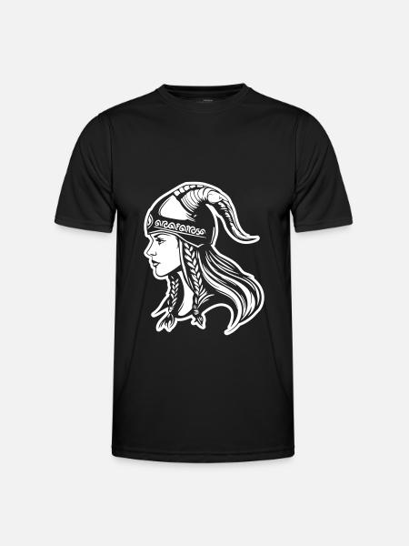 Wikinger Frau Kriegerin - Männer Funktions-T-Shirt - Schwarz