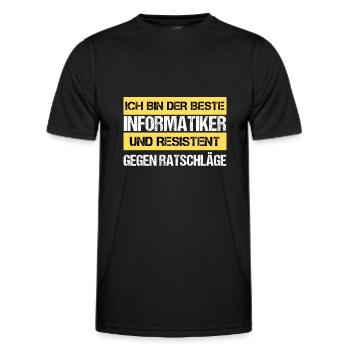 Informaticien résistant - T-shirt sport Homme - noir - Devant - AI Model Male 178 dark (178cm)