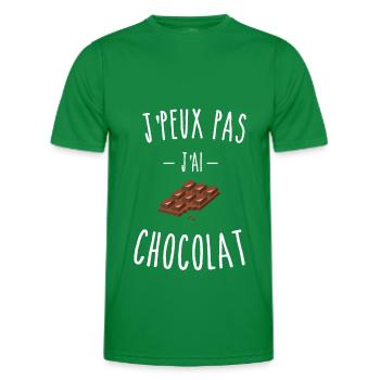 je peux pas j'ai chocolat - tablette - T-shirt sport Homme - vert - Devant - AI Model Male 178 dark (178cm)