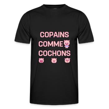 COPAINS COMME COCHONS - T-shirt sport Homme - noir - Devant - AI Model Male 178 dark (178cm)