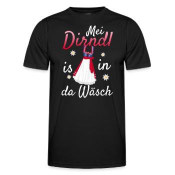 Dirndl Tracht | Mei Dirndl is in da - Männer Funktions-T-Shirt - Schwarz - Vorne - AI Model Male 178 dark (178cm)