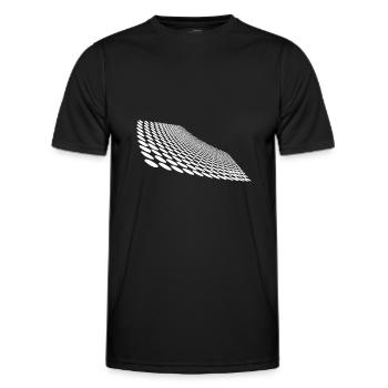 Points géométriques sur la surface d’horizon incurvée - T-shirt sport Homme - noir - Devant - AI Model Male 178 dark (178cm)