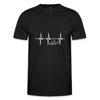 Herzschlag für Elegante vintage Hochsee Haie - Männer Funktions-T-Shirt - Schwarz - Vorne - AI Model Male 178 dark (178cm)