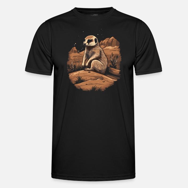 Erdmännchen Mangusten Afriika Männer Funktions-T-Shirt