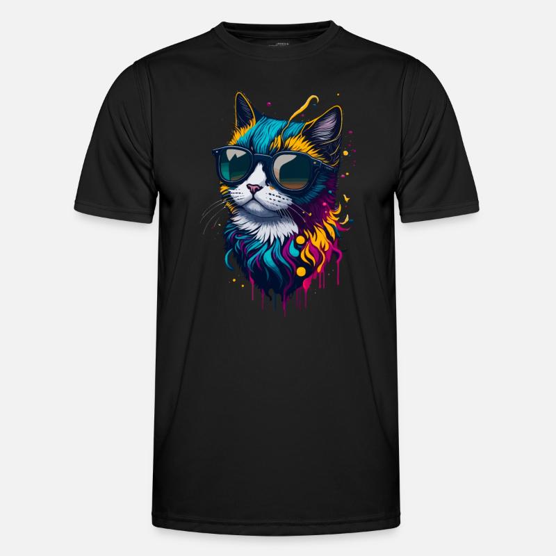 Niedliche Katze Männer Funktions-T-Shirt