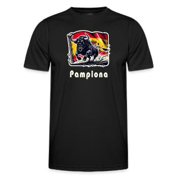Pampelune, Espagne, Torero España - T-shirt sport Homme - noir - Devant - AI Model Male 178 dark (178cm)