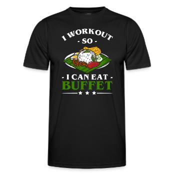 Food counter grill delicacies - Men's Functional T-Shirt - black - Front - AI Model Male 178 dark (178cm)