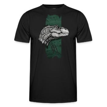 Ancient Elegance: Velociraptor's Majesty - Men's Functional T-Shirt - black - Front - AI Model Male 178 dark (178cm)