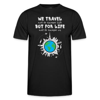 Voyageur du monde - T-shirt sport Homme - noir - Devant - AI Model Male 178 dark (178cm)