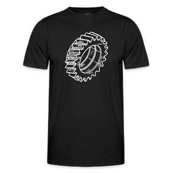 Zahnrad Maschinen Bauteil Design - Männer Funktions-T-Shirt - Schwarz - Vorne - AI Model Male 178 dark (178cm)