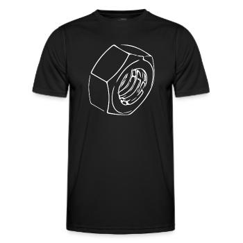 Screw nut with vintage thread - Men's Functional T-Shirt - black - Front - AI Model Male 178 dark (178cm)