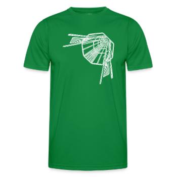 Geometric Tunnel Lines Infinity Optics - Men's Functional T-Shirt - kelly green - Front - AI Model Male 178 dark (178cm)