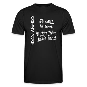 370H55V 0773H | Streetwear - Men's Functional T-Shirt - black - Front - AI Model Male 178 dark (178cm)