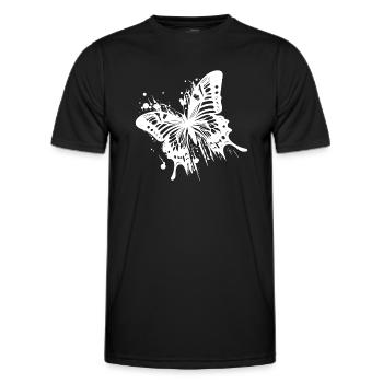 Eleganter Vintage Tinte Schmetterling - Männer Funktions-T-Shirt - Schwarz - Vorne - AI Model Male 178 dark (178cm)