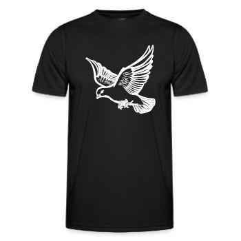 Flying pigeon on large wide wings - Men's Functional T-Shirt - black - Front - AI Model Male 178 dark (178cm)
