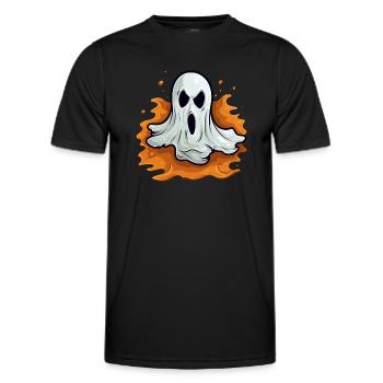 Unheimlicher Geist mit gruseligem Gesicht - Männer Funktions-T-Shirt - Schwarz - Vorne - AI Model Male 178 dark (178cm)