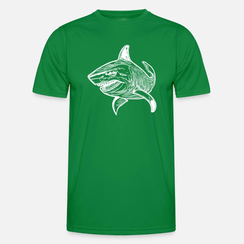 Large vintage oceanic shark with sharp teeth Men's Functional T-Shirt