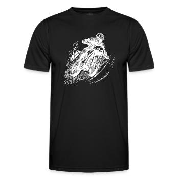 Moto tout-terrain course de pilote tout-terrain - T-shirt sport Homme - noir - Devant - AI Model Male 178 dark (178cm)