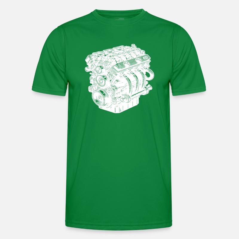 Mechanic Cylinder Engine Block Displacement Fan Engine Men's Functional T-Shirt