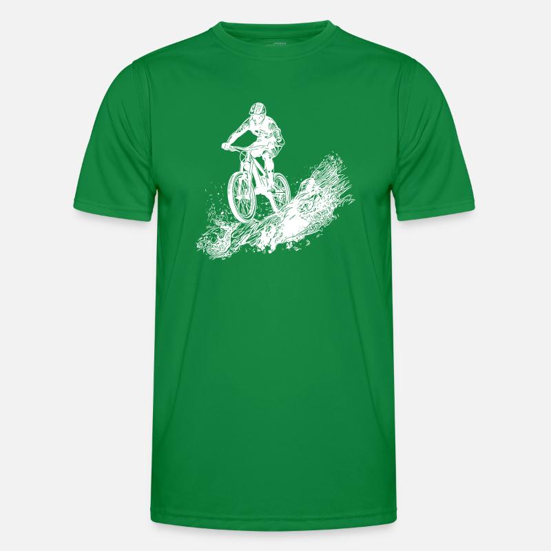 Radfahrer Schlamm Berg Abfahrt Männer Funktions-T-Shirt