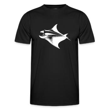 Riesiger eleganter Mantarochen im Unterwasser Flug - Männer Funktions-T-Shirt - Schwarz - Vorne - AI Model Male 178 dark (178cm)