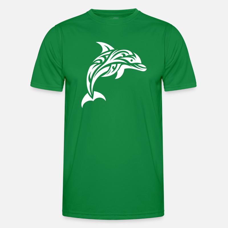 Springender süßer Tattoo Delfin Männer Funktions-T-Shirt