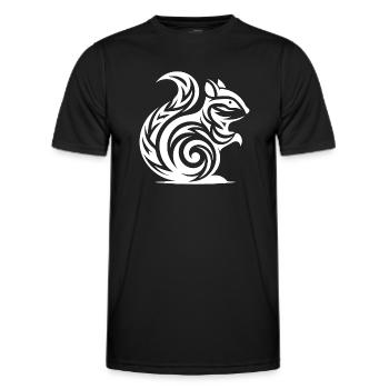 Süsses kleines Baby Eichhörnchen in Tattoo Style - Männer Funktions-T-Shirt - Schwarz - Vorne - AI Model Male 178 dark (178cm)