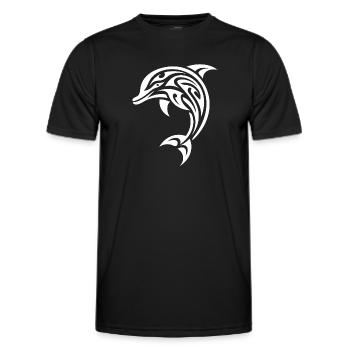 Sauter petit mignon bébé dauphin tatouage - T-shirt sport Homme - noir - Devant - AI Model Male 178 dark (178cm)