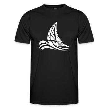 Sportliches Segelboot bei schwerem Wellengang - Männer Funktions-T-Shirt - Schwarz - Vorne - AI Model Male 178 dark (178cm)