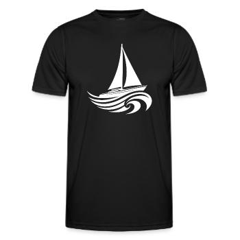 Segelyacht bei schwerem Wellengang - Männer Funktions-T-Shirt - Schwarz - Vorne - AI Model Male 178 dark (178cm)