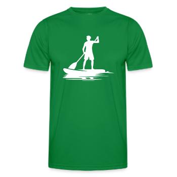 Paddle Hike Stand Up Paddling Tour - Men's Functional T-Shirt - kelly green - Front - AI Model Male 178 dark (178cm)