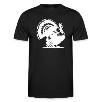 Fetter Truthahn mit Feder Gefieder - Männer Funktions-T-Shirt - Schwarz - Vorne - AI Model Male 178 dark (178cm)
