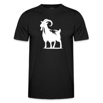 Boby bouc têtu avec des cornes portrait - T-shirt sport Homme - noir - Devant - AI Model Male 178 dark (178cm)