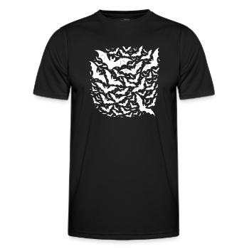 Wilde fliegende Fledermäuse als Nacht Schwarm - Männer Funktions-T-Shirt - Schwarz - Vorne - AI Model Male 178 dark (178cm)