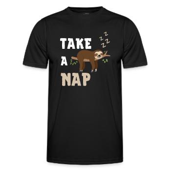take a nap - Men's Functional T-Shirt - black - Front - AI Model Male 178 dark (178cm)