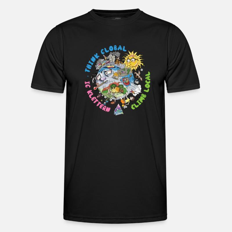 Think Global Climb Local Heller Hintergrund Männer Funktions-T-Shirt