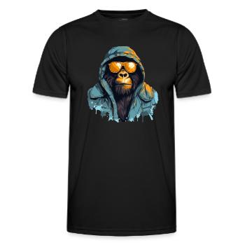 Streetstyle-Berggorilla | Gorilla-Liebhaber - Männer Funktions-T-Shirt - Schwarz - Vorne - AI Model Male 178 dark (178cm)