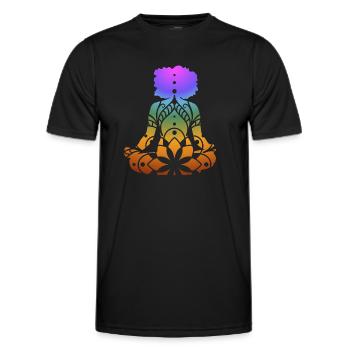 Yoga Meditation Mandala - Men's Functional T-Shirt - black - Front - AI Model Male 178 dark (178cm)
