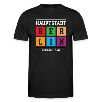 Hauptstadt Berlin - Männer Funktions-T-Shirt - Schwarz - Vorne - AI Model Male 178 dark (178cm)
