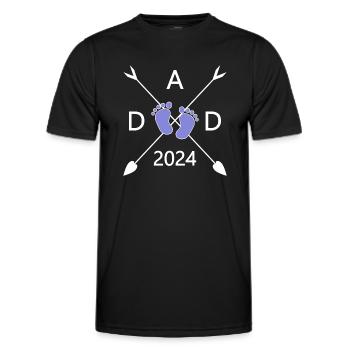 Papa 2024 | Dad 2024 - Männer Funktions-T-Shirt - Schwarz - Vorne - AI Model Male 178 dark (178cm)