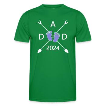Papa 2024 | Dad 2024 - Männer Funktions-T-Shirt - Kelly Green - Vorne - AI Model Male 178 dark (178cm)