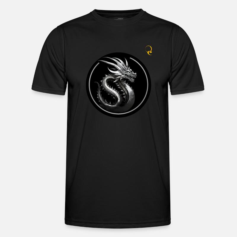 DER GROSSE DRACHE - Männer Funktions-T-Shirt - Schwarz