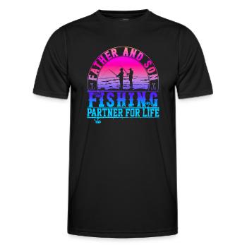 fisch, fisch, angeln, see, meer, angeln, fauna, exotisch - Männer Funktions-T-Shirt - Schwarz - Vorne - AI Model Male 178 dark (178cm)