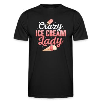 Crazy Ice Cream Lady Cone Scoop Été - T-shirt sport Homme - noir - Devant - AI Model Male 178 dark (178cm)