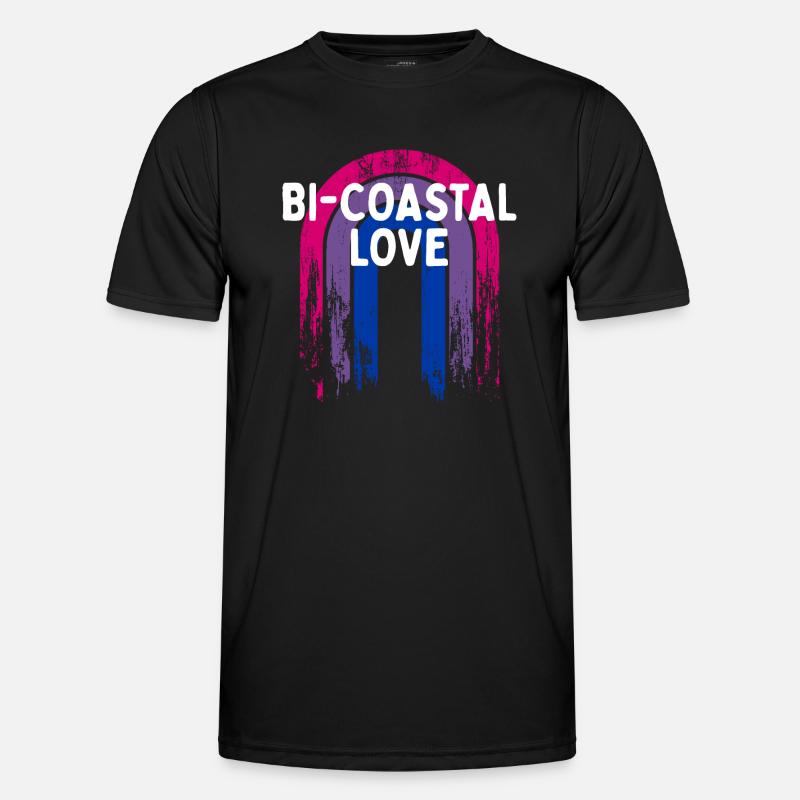 Bi-Coastal Love Bisexual Couples Bi Pride Lovers Men's Functional T-Shirt