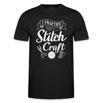 Cross Stitching I Practice Stitch Craft - Men's Functional T-Shirt - black - Front - AI Model Male 178 dark (178cm)