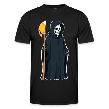 Sensenmann Sense Gevatter Tod - Männer Funktions-T-Shirt - Schwarz - Vorne - AI Model Male 178 dark (178cm)